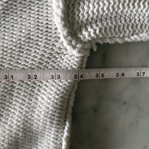 Free People Alli V Neck Sweater Optic White Women’s XL Oversized Chunky Knit - Picture 11 of 12